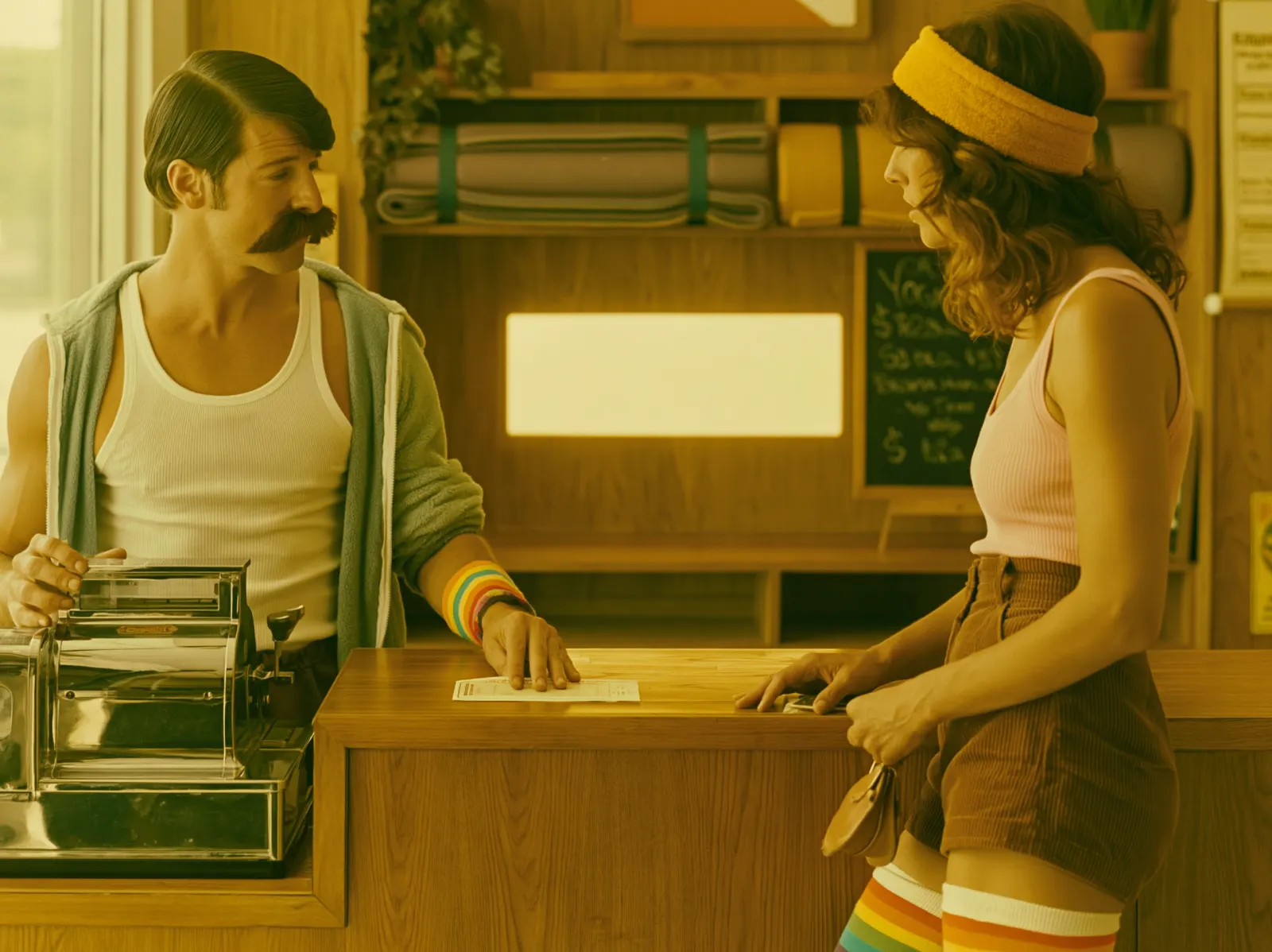 A client checking in at a studio front desk